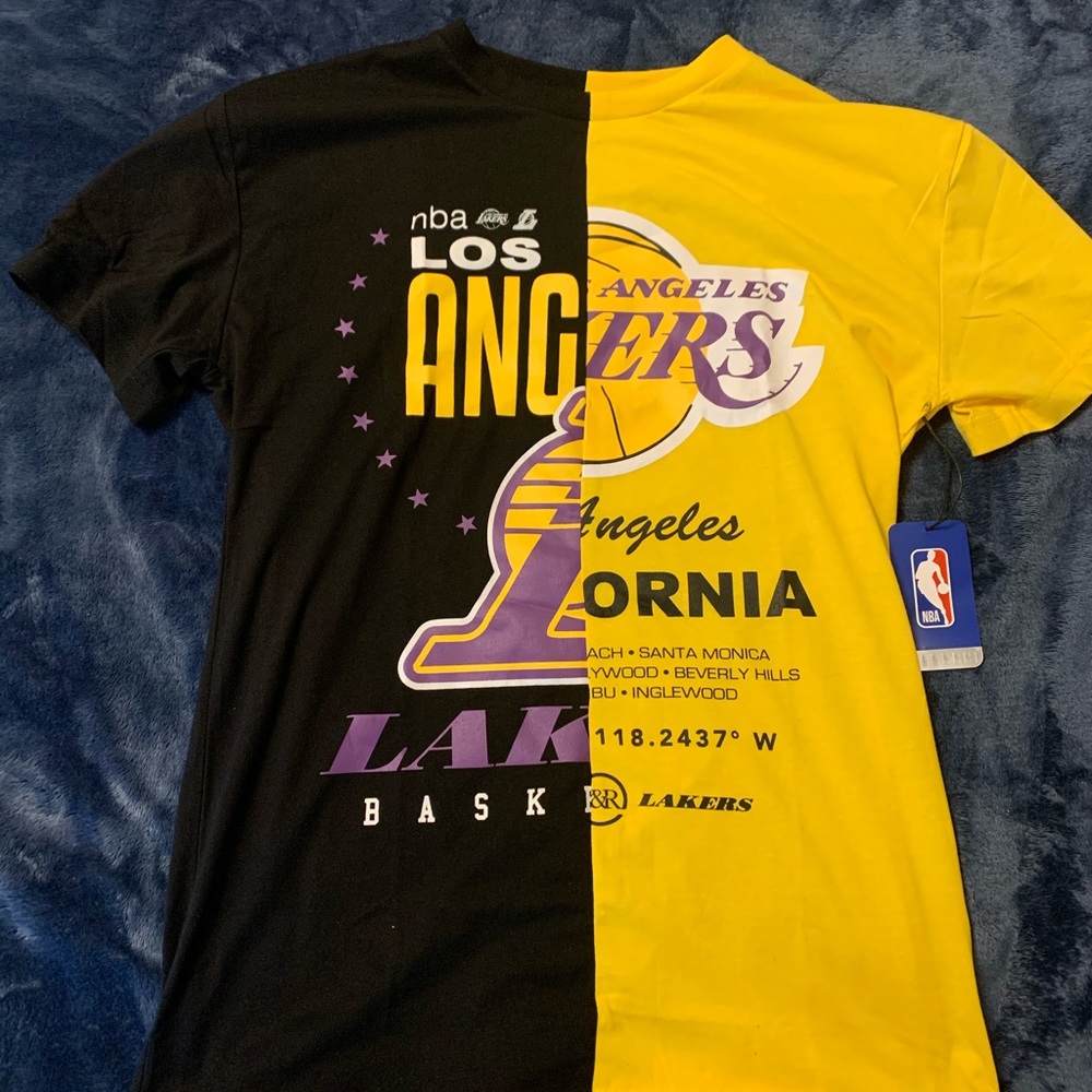 Brand new Lakers color block t shirt
